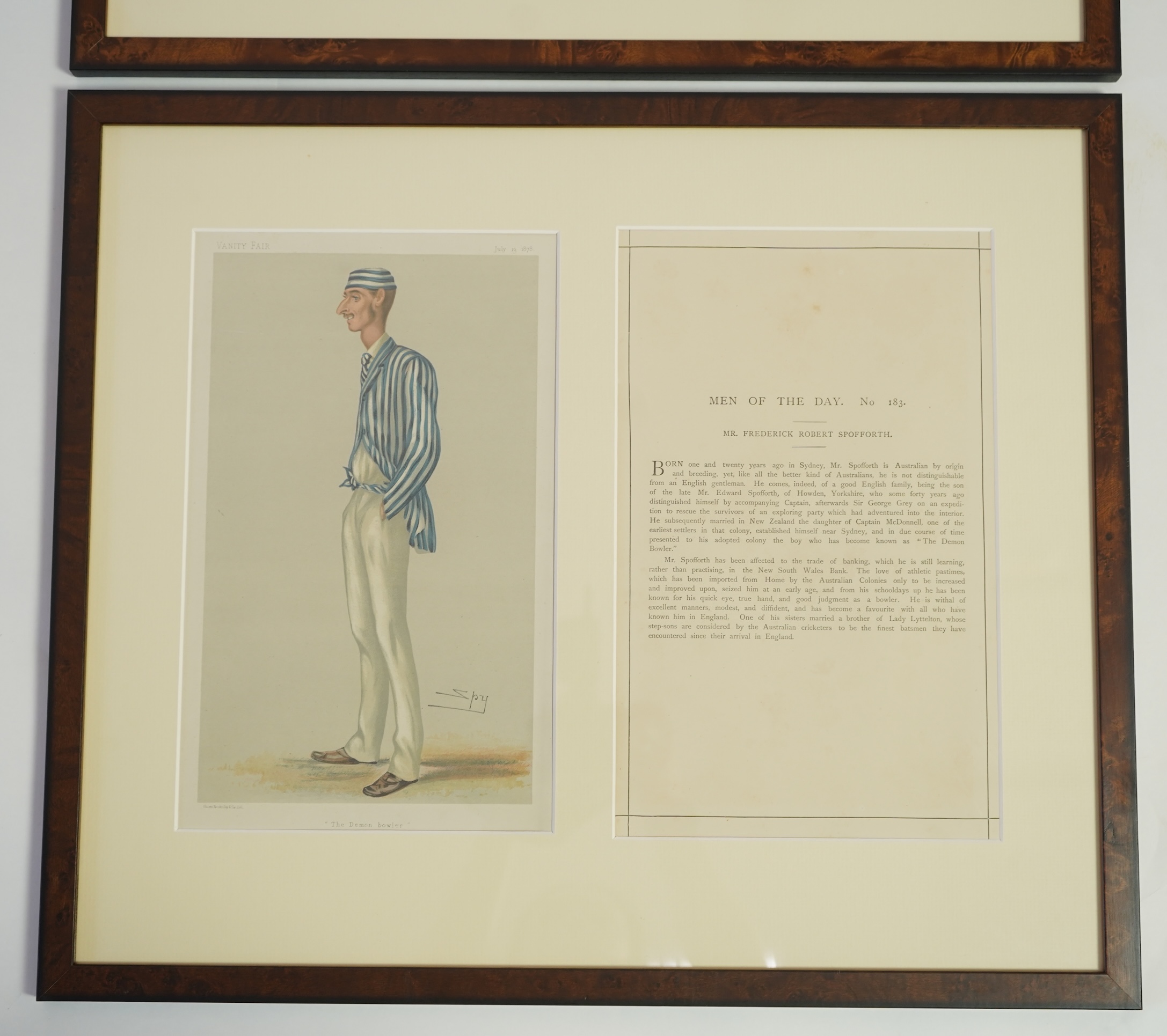 Thirty four Vanity Fair caricatures of cricketers to include Dillan and W G Grace